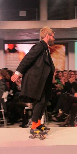 Perpetually Five designer Mitchell Thompson has some fun on the catwalk