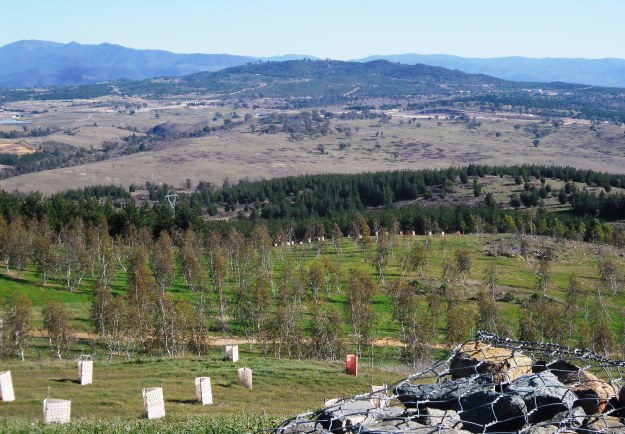 View from the Arboretum over Molonglo to the Brindabella Ranges