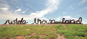 Wide Brown Land Sculpture (words from the poem My Country by Dorothea McKellar)