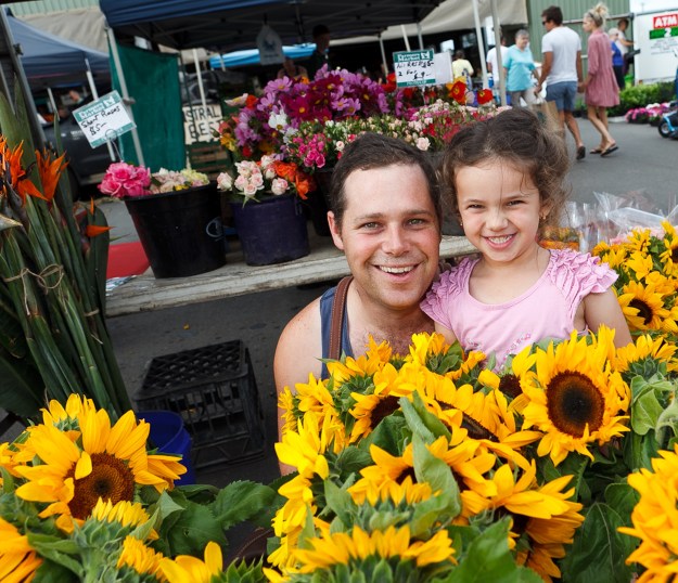 Veg and flowers stalls at the Market