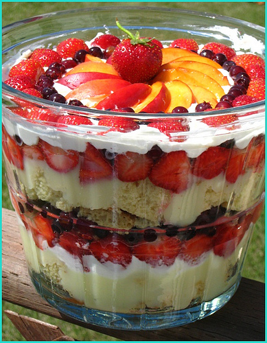 Mixed fruit trifle
