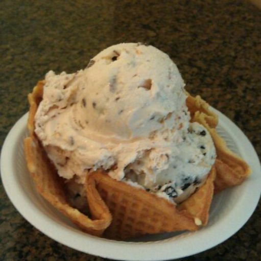 Home-made Baileys and carob chip ice-cream