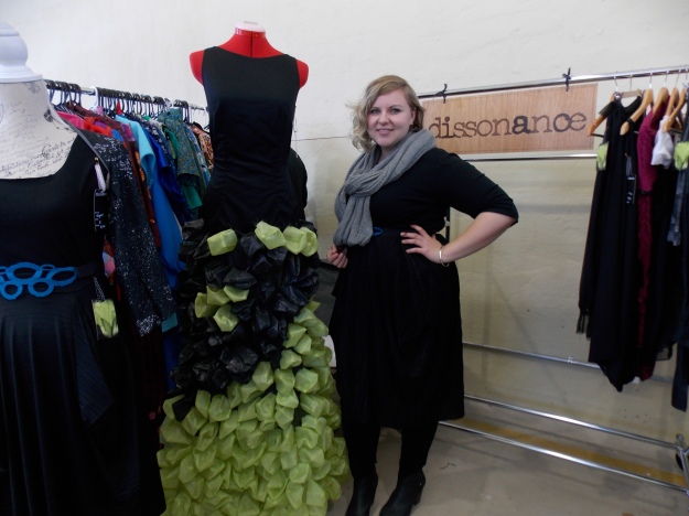 Dissonance designer, Annette Clark with her 2013 FASHFEST dress