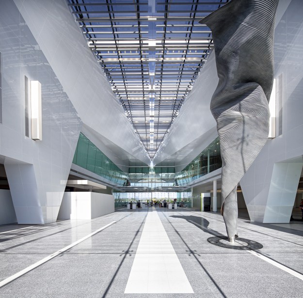 GMB05—GMB Architecture Canberra Airport Tour: View of Central Atrium. Image: Rodrigo Vargas