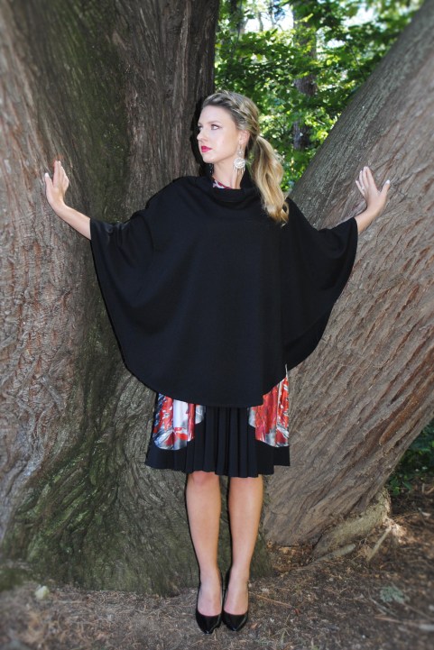 Flared black cape - also available in red