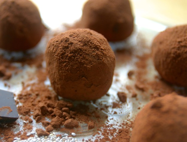 Raw chocolate chia and  hemp truffles
