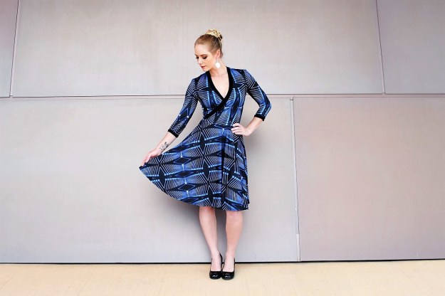 ZT Questacon Cross front dress in Lucent Blue print 1