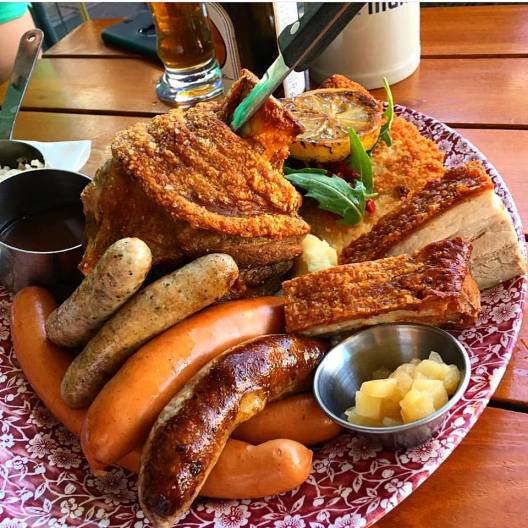 Bavarian crispy pork knuckle plate